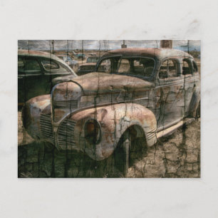 Rostiges Retro-Auto Vintage Postkarte