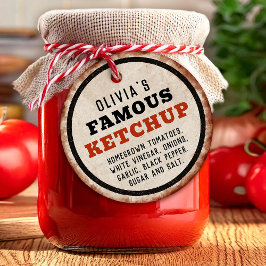 Rostiges Tomatenketchup-Label Geschenkanhänger