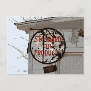 Rostiges Werbeschild an der Route 66 Postkarte