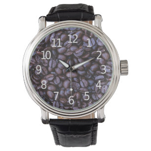 Röstkaffee Bohnen Akryllische Kunstwerke  Armbanduhr