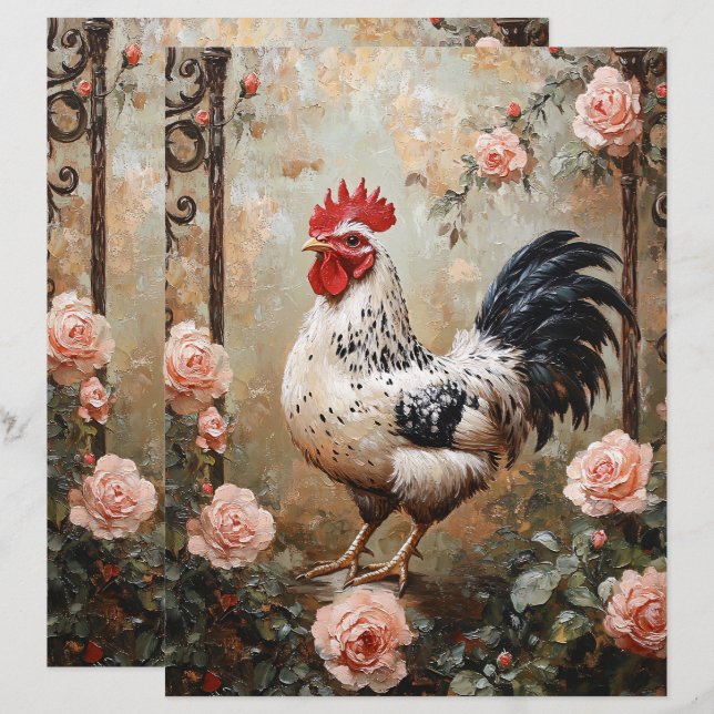 Rostmarkierung unter rosa Rosen - Scrapbook (Vorne/Hinten)