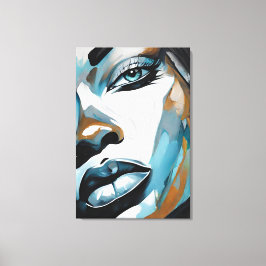 Rosto abstrato de mulher negra leinwanddruck