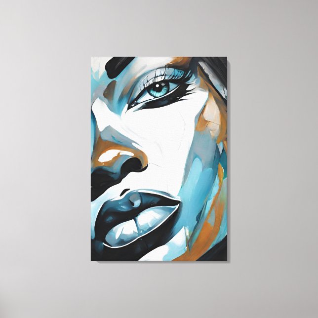 Rosto abstrato de mulher negra leinwanddruck (Vorderseite)