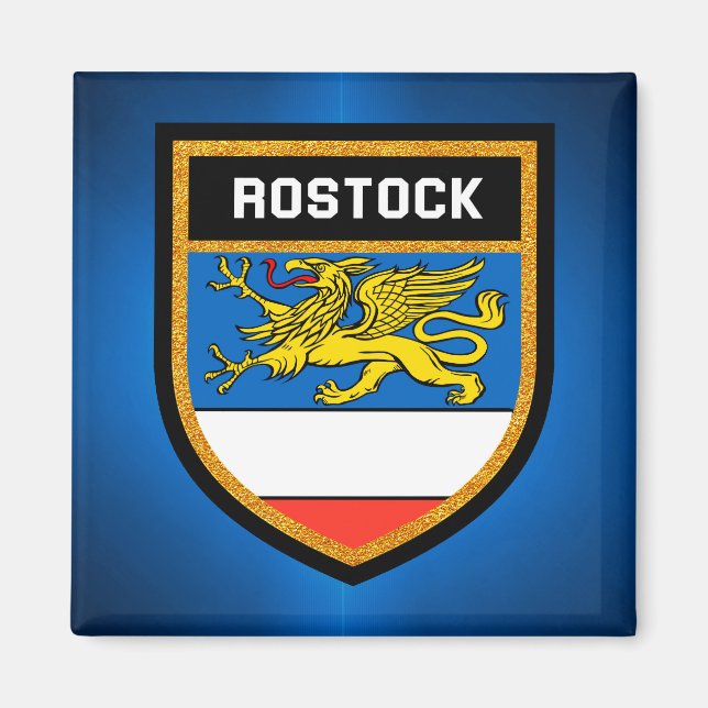 Rostock-Flagge Magnet (Vorne)