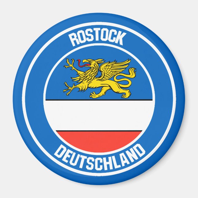 Rostock Round Emblem Magnet (Vorne)