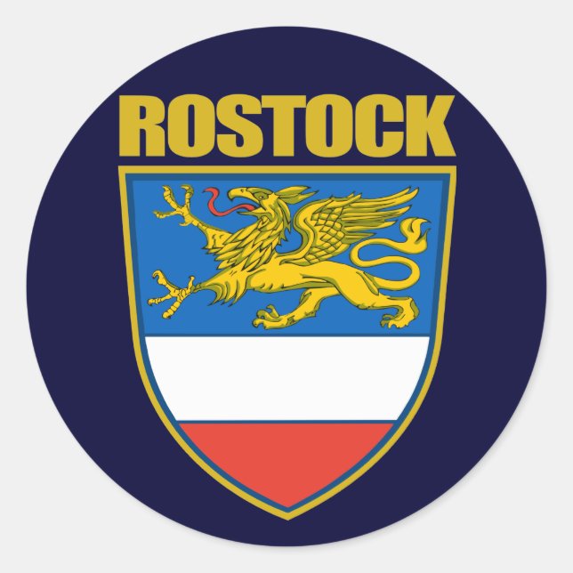 Rostock Runder Aufkleber (Vorderseite)