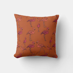 Rostorangenes Flamingokissen Kissen