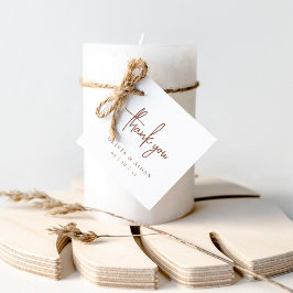 Rostrot | Moderne handgeschriebene SkriptWedding V Geschenkanhänger