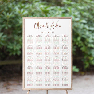 Rostrot Moderne handgeschriebene XL Hochzeitstab Poster