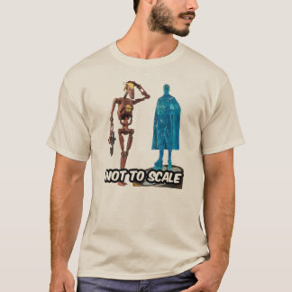 Rostroter Droid und durchsichtige Figur mit Umhang T-Shirt