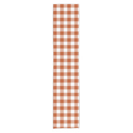 Rostroter Karo-Gingham-Tischläufer Kurzer Tischläufer