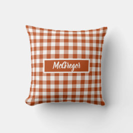 Rostrotes Karo-Gingham individuell Kissen