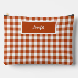 Rostrotes Karo-Gingham individuell Zubehörtasche