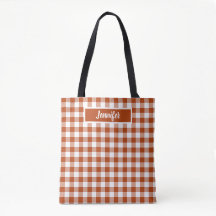 Rostrotes Karo-Gingham personalisiert
