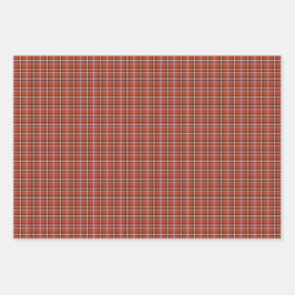 Rostrotes Karo Retro-Farbe Geschenkpapier Set