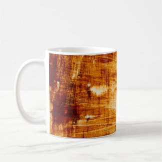 Roststahlblech, texturierter Hintergrund. Kaffeetasse