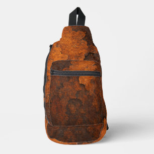 Rosttextur Grunge Hintergrund Metalldesign Crossbody Bag