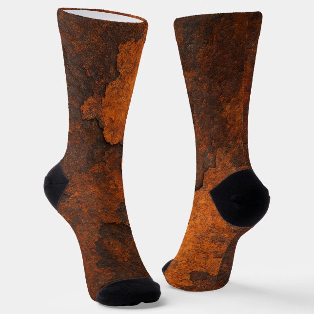 Rosttextur Grunge Hintergrund Metalldesign Socken (Gewinkelt)