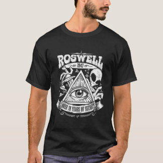 Roswell Alien bricht für eine alte Astronautentheo T-Shirt