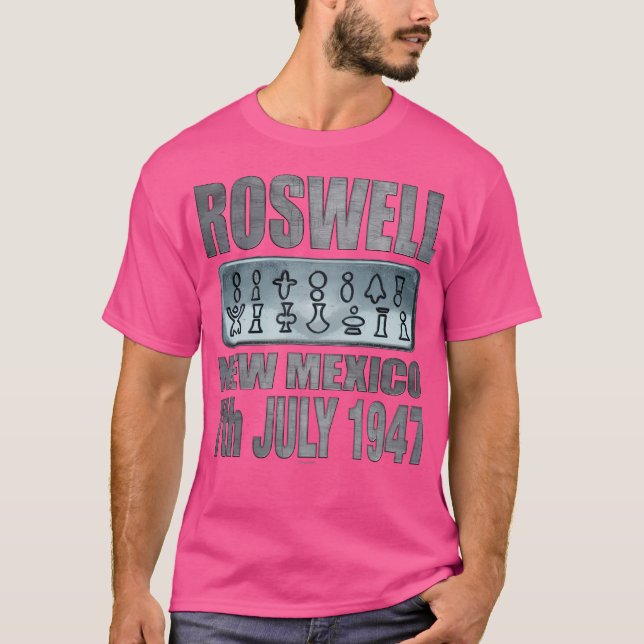 Roswell Alien Text Design T-Shirt (Vorderseite)