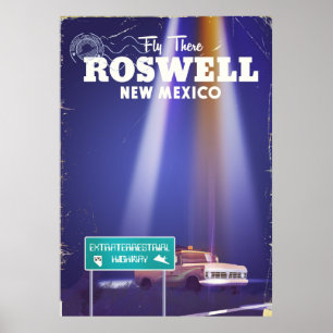 Roswell Außerirdische Autobahn Reiseposter Poster