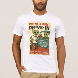 Roswell Außerirdischen Retro des Martian Drive-In  T-Shirt