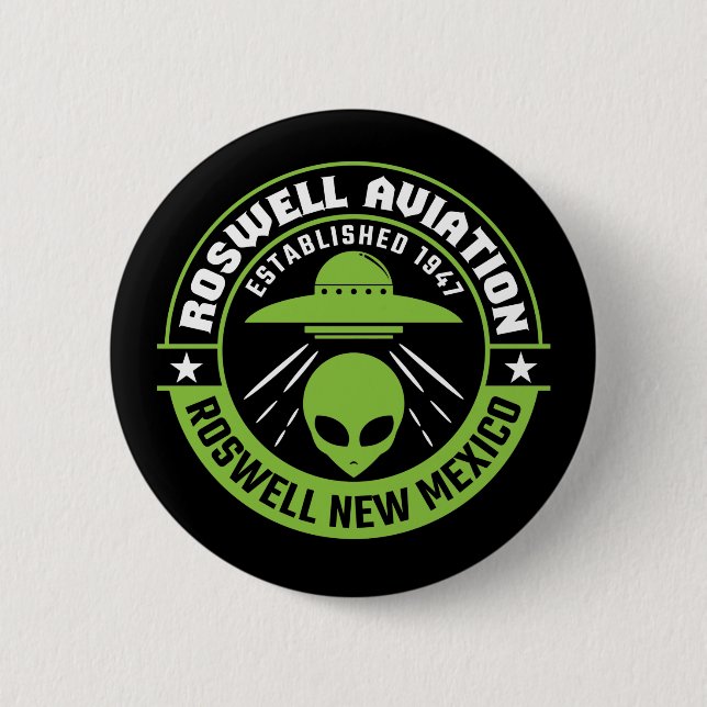 Roswell Aviation wurde 1947 gegründet Button (Vorderseite)