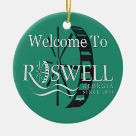 Roswell Georgia, Frohe Weihnachten Y'all Ornaments Keramikornament