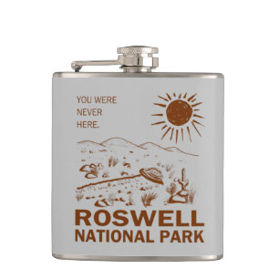 Roswell National Park UFO Flying Saucer Außerirdi Flachmann