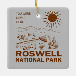 Roswell National Park UFO Flying Saucer Außerirdi Keramikornament
