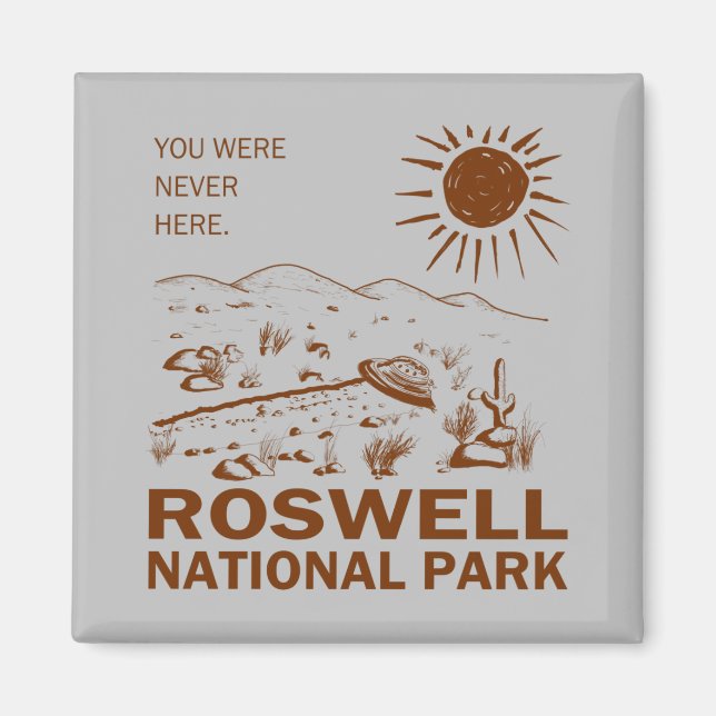 Roswell National Park UFO Flying Saucer Außerirdis Magnet (Vorne)