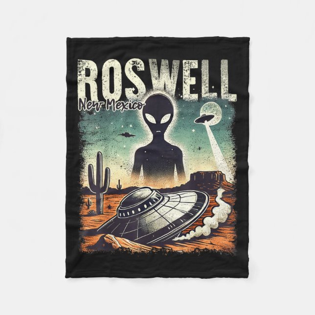 Roswell New Mexico 1947 Alien Abduction Ufo Crash  Fleecedecke (Vorderseite)