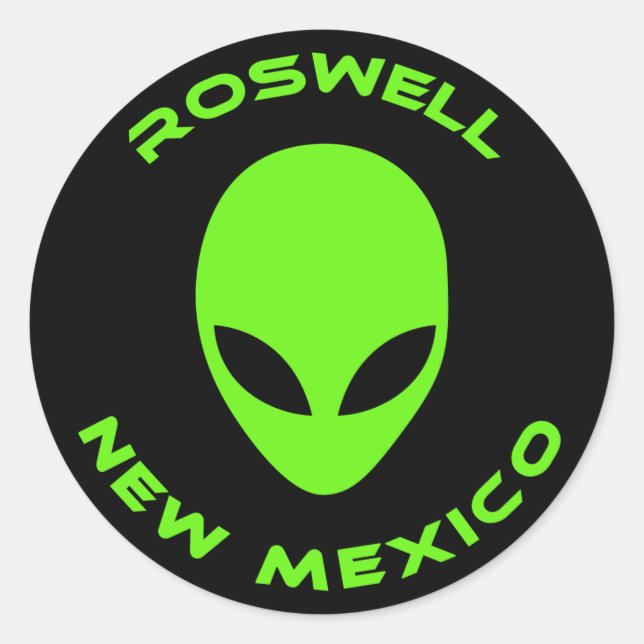 Roswell, New Mexico Runder Aufkleber (Vorderseite)