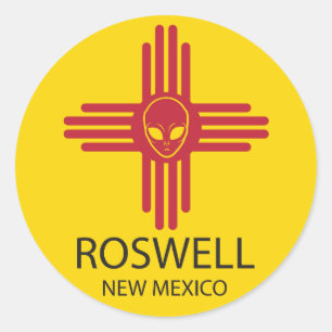 Roswell New Mexico Runder Aufkleber