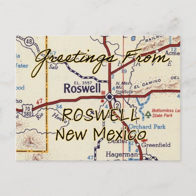 Roswell New Mexico Vintag Postkarte (Vorderseite)