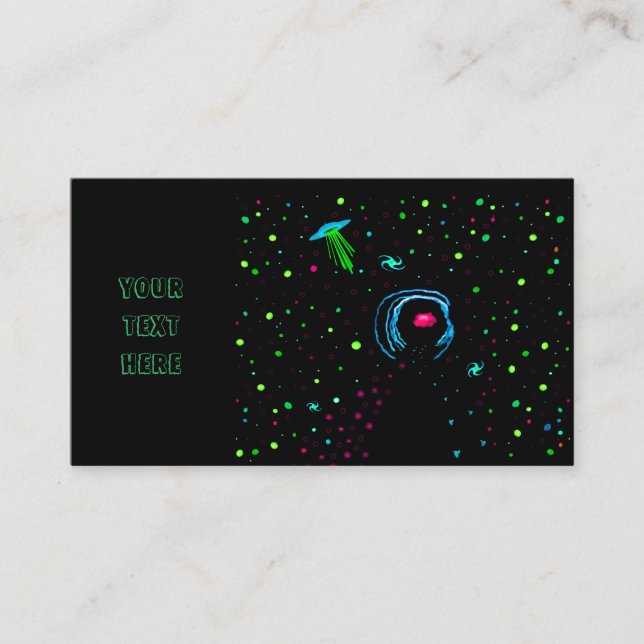 Roswell Spacewalk Wormhole Carte de visite Turquoi (Devant)