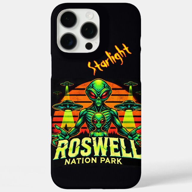 Roswell's Cosmic Getaway erwartet Sie! iPhone 16 Pro Max Hülle (Rückseite)