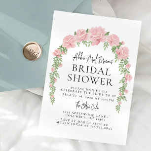Rosy Arch Minimal Bridal Shower Invitation