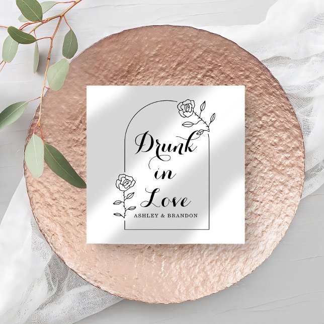 Rosy Arch Minimal Wedding Napkins Serviette (Von Creator hochgeladen)