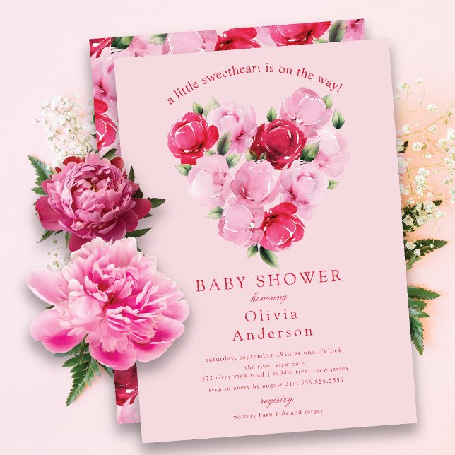 Rosy Blooms Sweetheart Baby Dusche Einladung (Von Creator hochgeladen)
