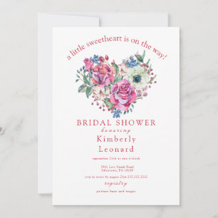 Rosy Blooms Sweetheart Baby Shower Einladung