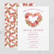 Rosy Blooms Sweetheart Baby Shower Einladung