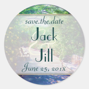 Rosy Bower WEDDING Save the Date Runder Aufkleber