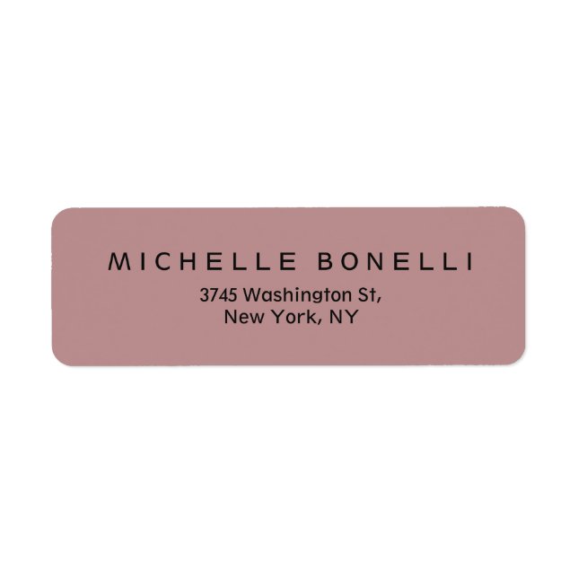 Rosy Brown Beruflich Return Address Label (Vorne)