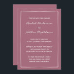 Rosy Brown Mulberry Pink Hochzeitseinladungen<br><div class="desc">Zeitgemäße Hochzeitseinladung - Ändern Sie die Hintergrundfarbe in eine beliebige Farbe! Wir zeigen schönes rosarotes, braunes Maulbeerpink. Zwei Rechteck-Rahmen - LÖSCHEN Sie sie oder ändern Sie die Farbe des Rechtecks Akzent! ÄNDERN Sie die Schriftart, den Text, die Textfarbe. Verwenden Sie diese Vorlage, um Ihre eigenen einzigartigen Hochzeitseinladungen und koordinierenden Stücke...</div>