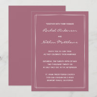 Rosy Brown Mulberry Pink Hochzeitseinladungen