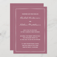 Rosy Brown Mulberry Rose Mariage Invitations