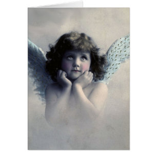 Rosy Cheeked Vintage Angel dans les nuages