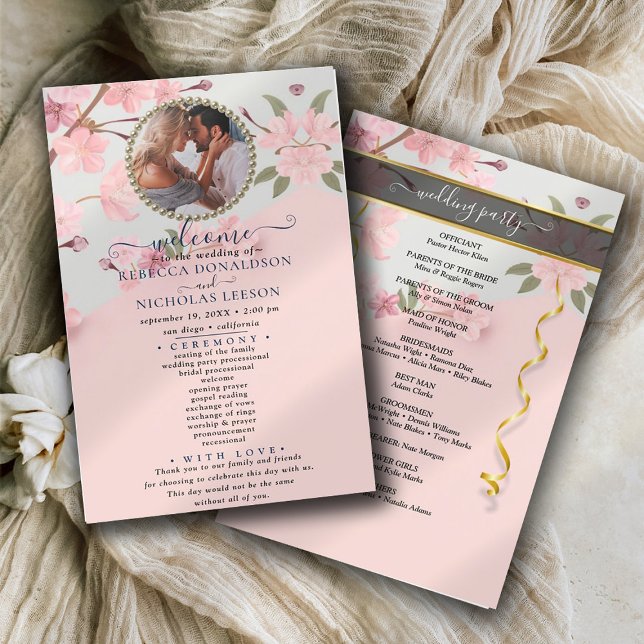 Rosy Chic Foto Custom Wedding Programm (Von Creator hochgeladen)