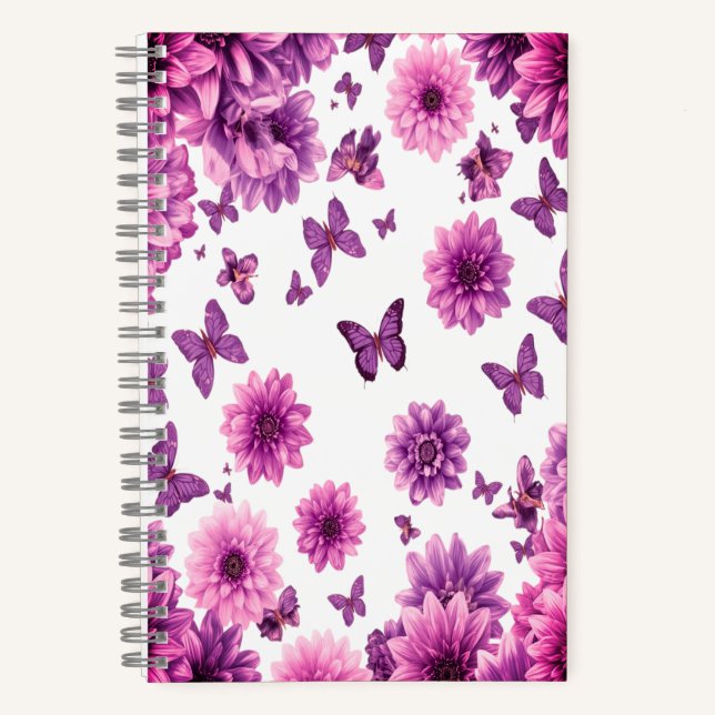 Rosy Floral Notebook Rosa Blume Journal Notizbuch (Vorderseite)